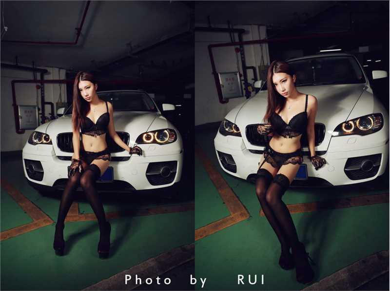 高清性感车模长腿黑丝袜惑图集