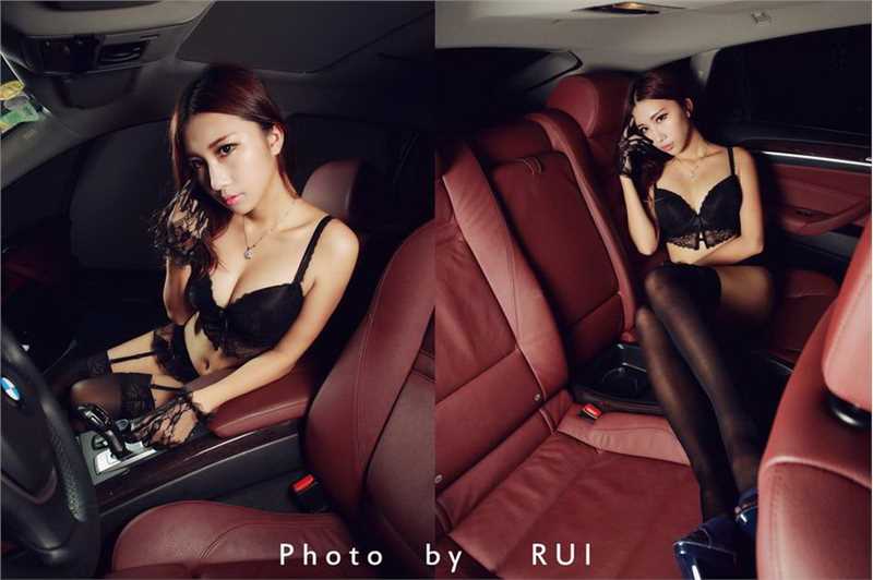 高清性感车模长腿黑丝袜惑图集