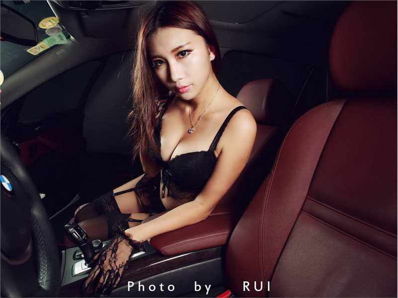 高清性感车模长腿黑丝袜惑图集