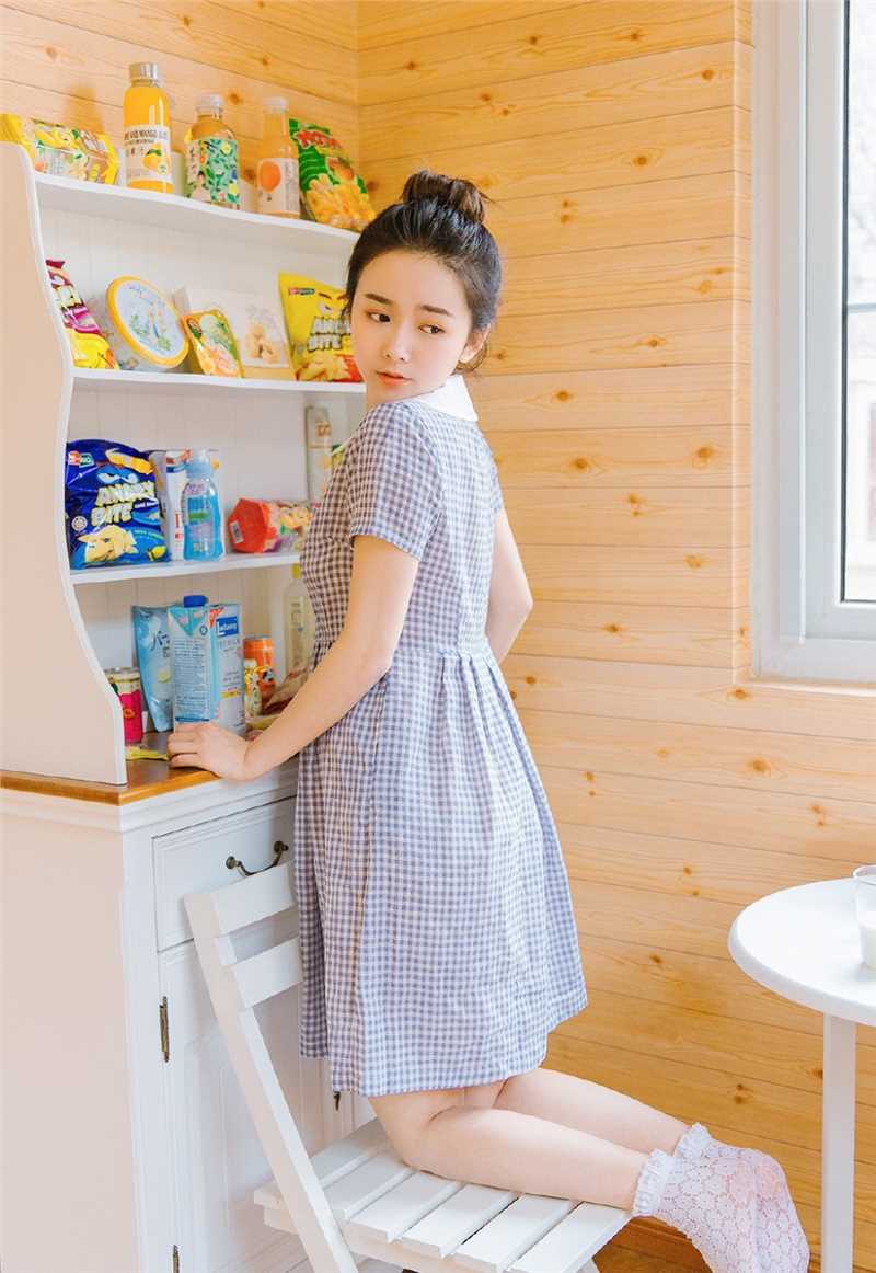 精选甜美女孩格子裙优雅下午茶萝莉个人图册