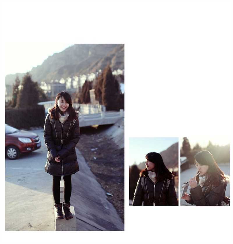 高清温柔长发美少女笑容甜美户外图集