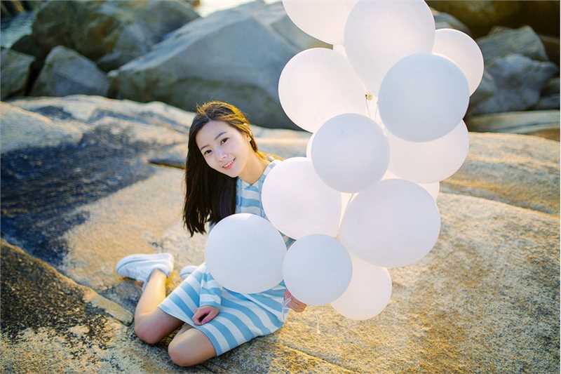 甜美短裙少女海边唯美大片
