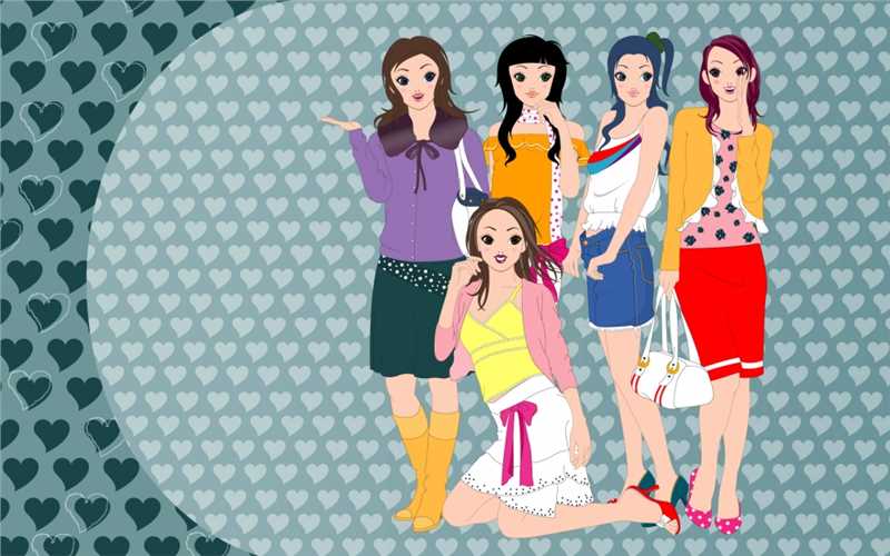 精选时尚的都市美女卡通漫画人物图片图册