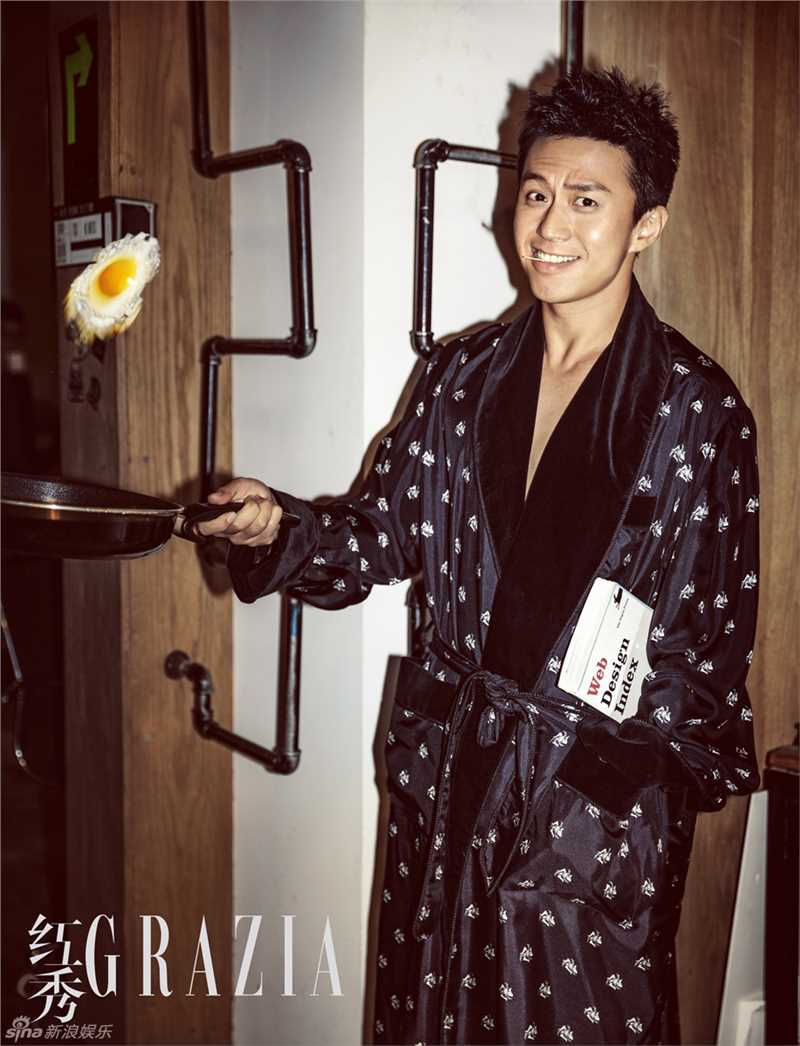 邓超时尚复古性感睡袍摄影