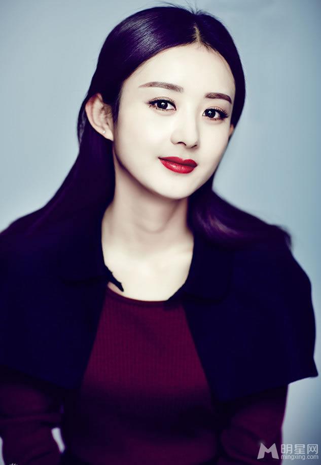 赵丽颖妩媚红唇时尚
