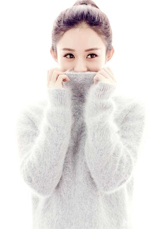 赵丽颖妩媚红唇时尚