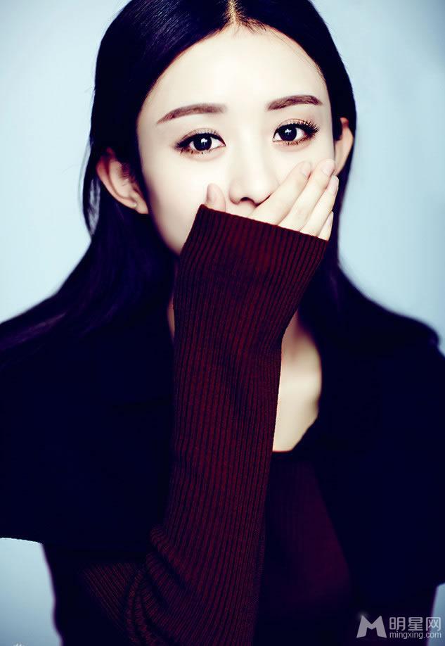 赵丽颖妩媚红唇时尚