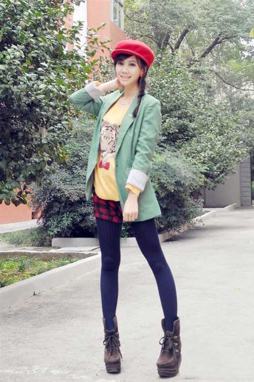 最全蕾丝短裙美女时尚街拍照相册