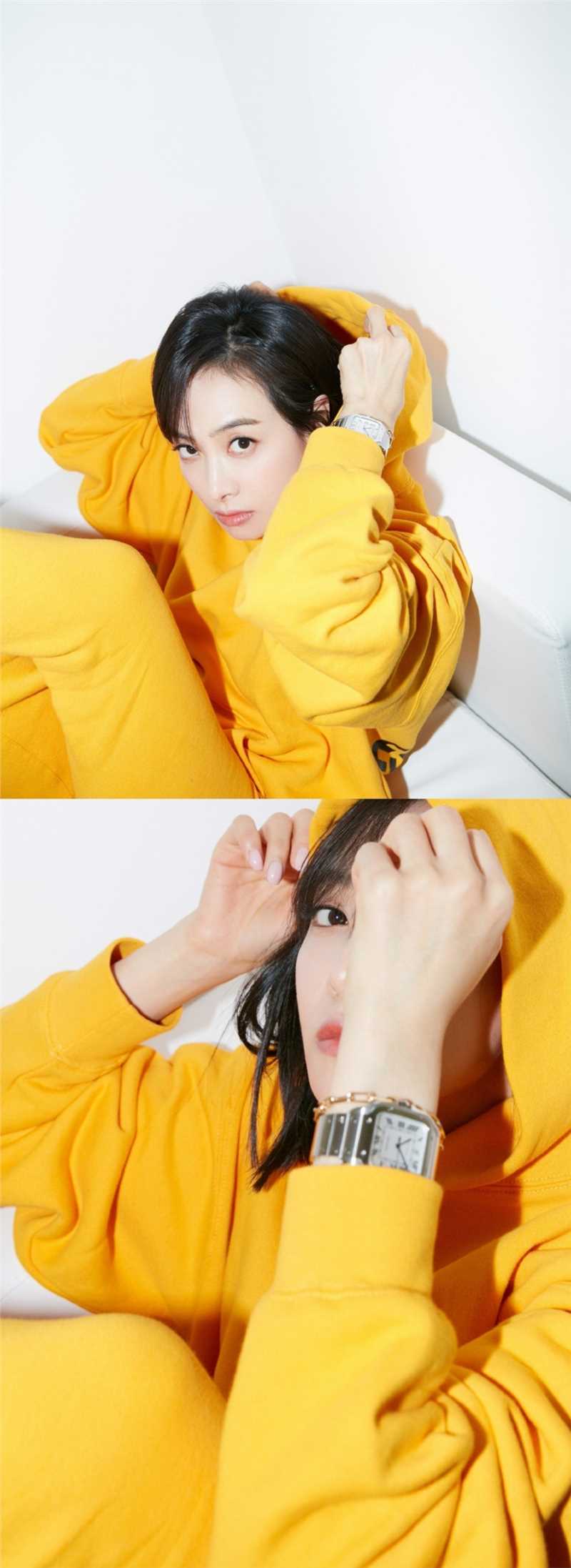 精选活力阳光美女宋茜显眼卫衣清爽运动风格时尚图册