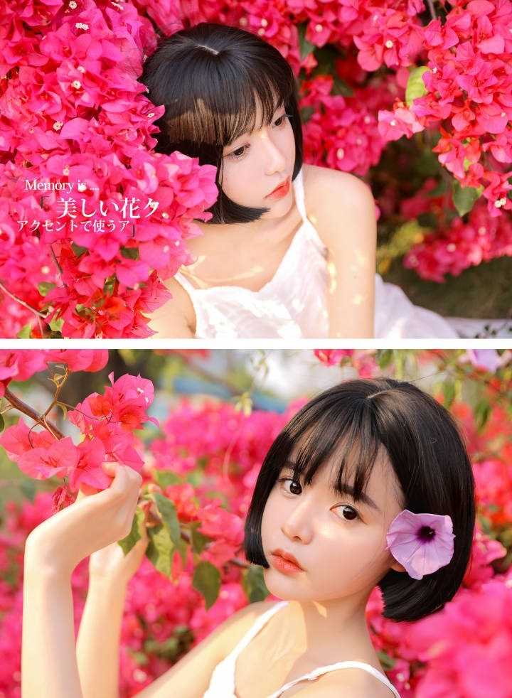 特别专辑短发童颜萝莉美女清纯养眼可爱花海唯美图片