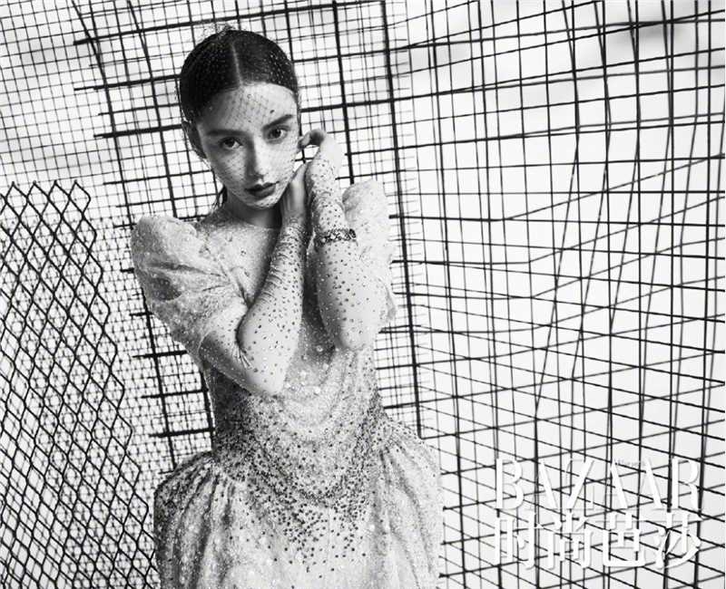 最新复古美女Angelababy黑白时尚优雅文艺壁纸