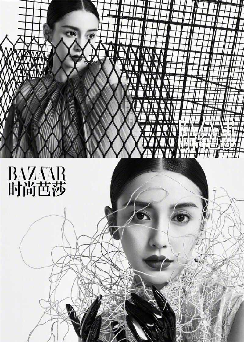 最新复古美女Angelababy黑白时尚优雅文艺壁纸