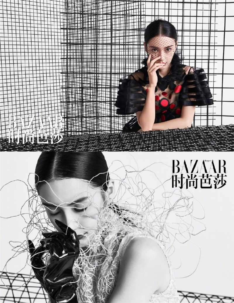 最新复古美女Angelababy黑白时尚优雅文艺壁纸