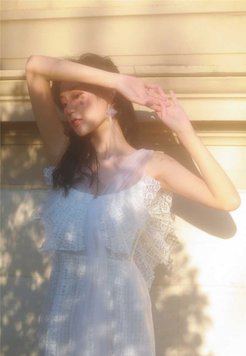 宅男女神透视装薄纱长裙深V低胸唯美性感