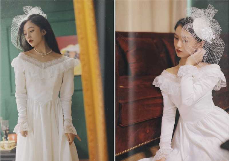 最新充满复古风的蕾丝美女又纯又媚红唇性感艺术集图集