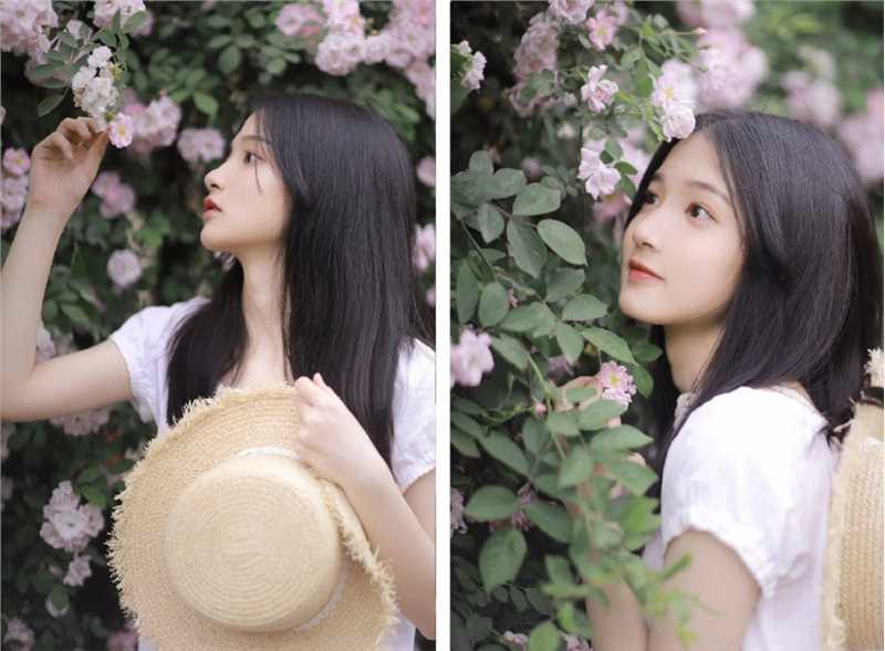 最全甜美草帽女孩乌黑长发白皙肌肤气质清新户外图片相册