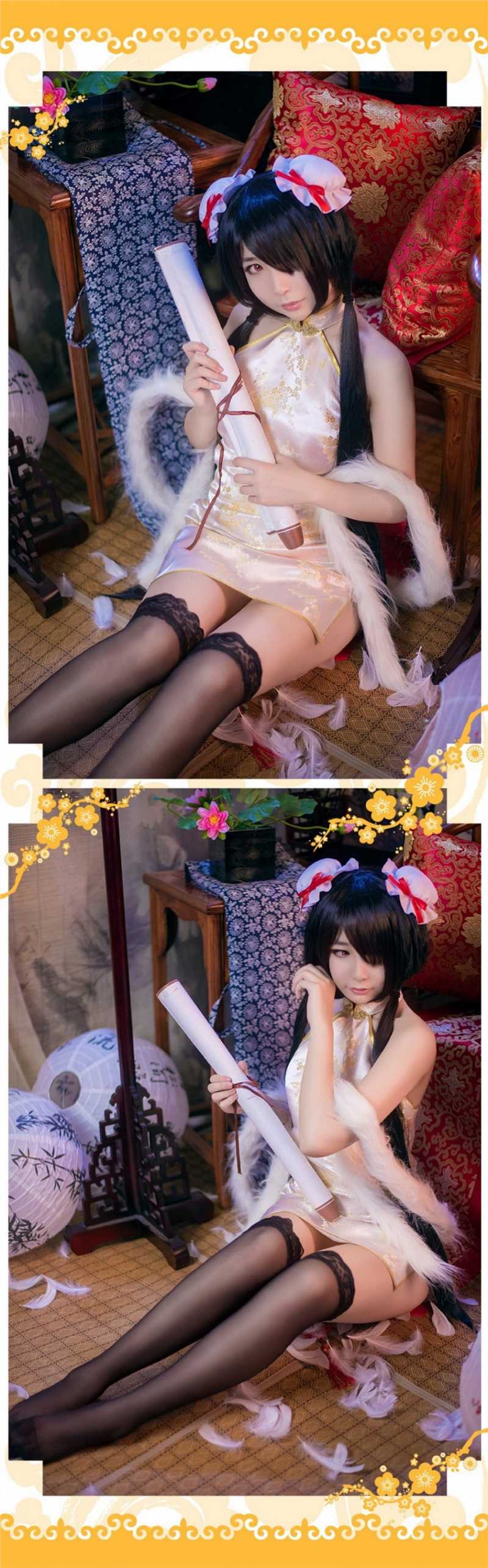 最新动漫《约会大作战》时崎狂三旗袍cosplay图集