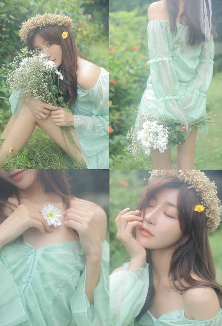 优质花环美女圆润香肩精致锁骨图片