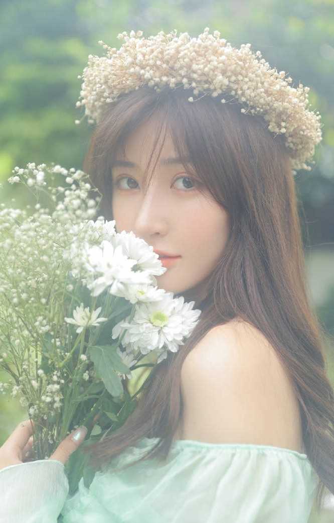 优质花环美女圆润香肩精致锁骨图片