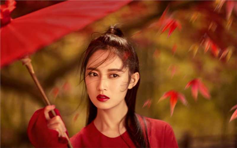 最全陈钰琪一袭红衣化身古装女侠剑眉英气古风大片相册