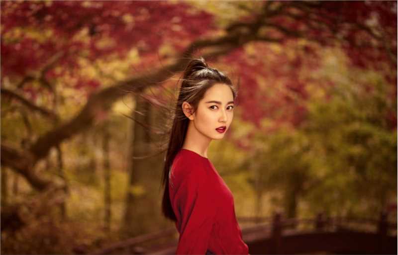 最全陈钰琪一袭红衣化身古装女侠剑眉英气古风大片相册