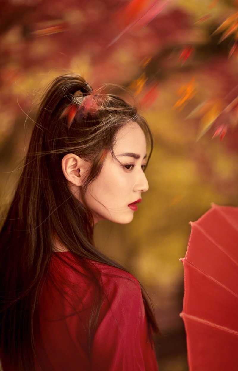 最全陈钰琪一袭红衣化身古装女侠剑眉英气古风大片相册