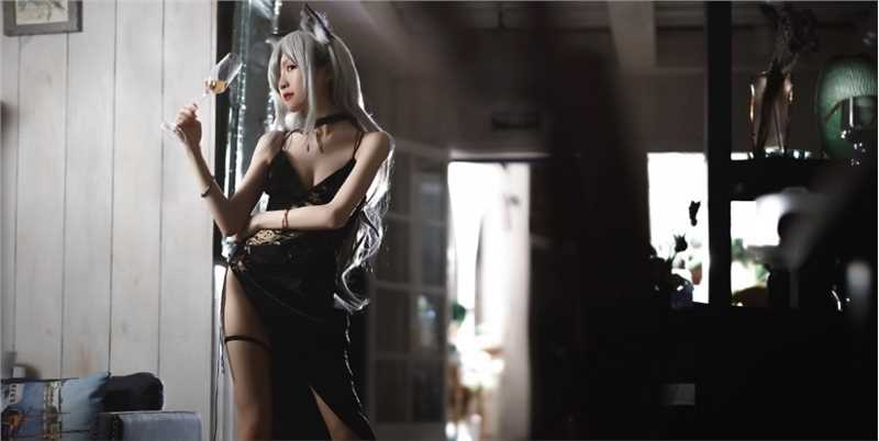 明日方舟,黑性感诱人黑旗袍cosplay