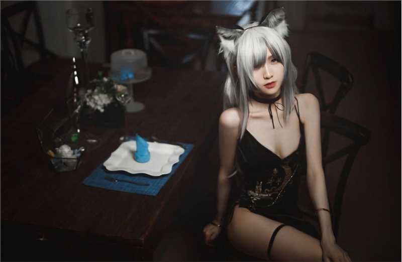 明日方舟,黑性感诱人黑旗袍cosplay