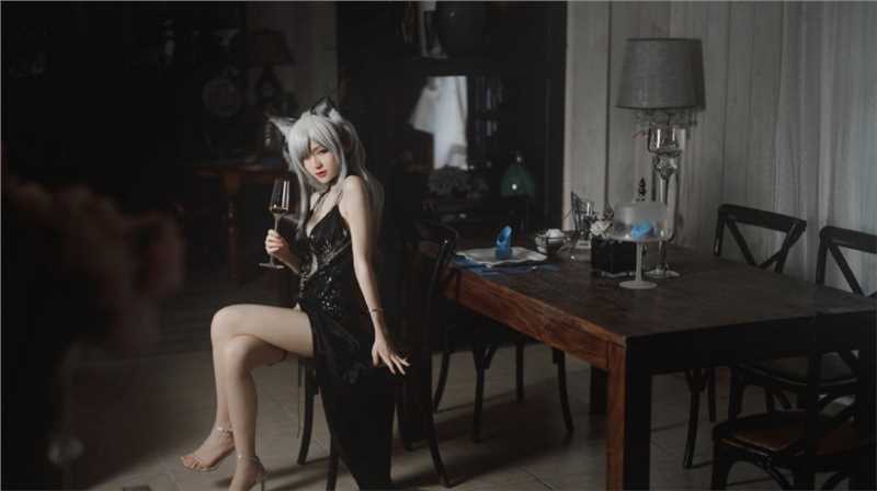 明日方舟,黑性感诱人黑旗袍cosplay