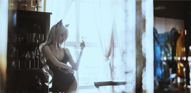 明日方舟,黑性感诱人黑旗袍cosplay