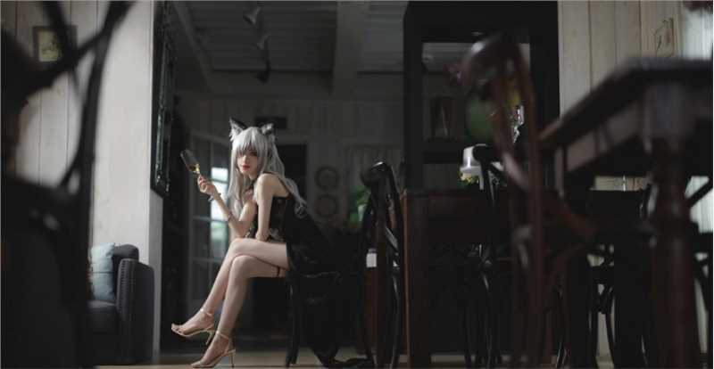 明日方舟,黑性感诱人黑旗袍cosplay