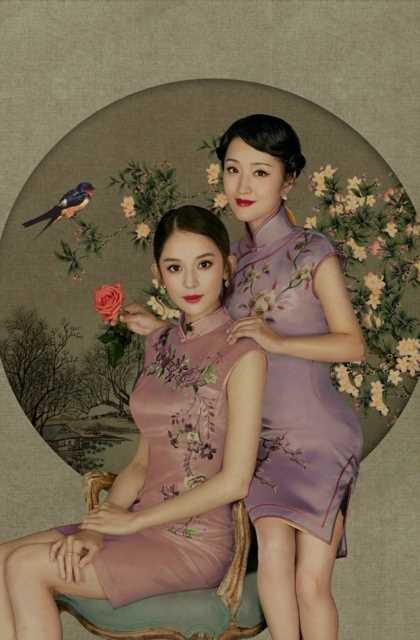 特别专辑古风民国旗袍美女明星复古风图片