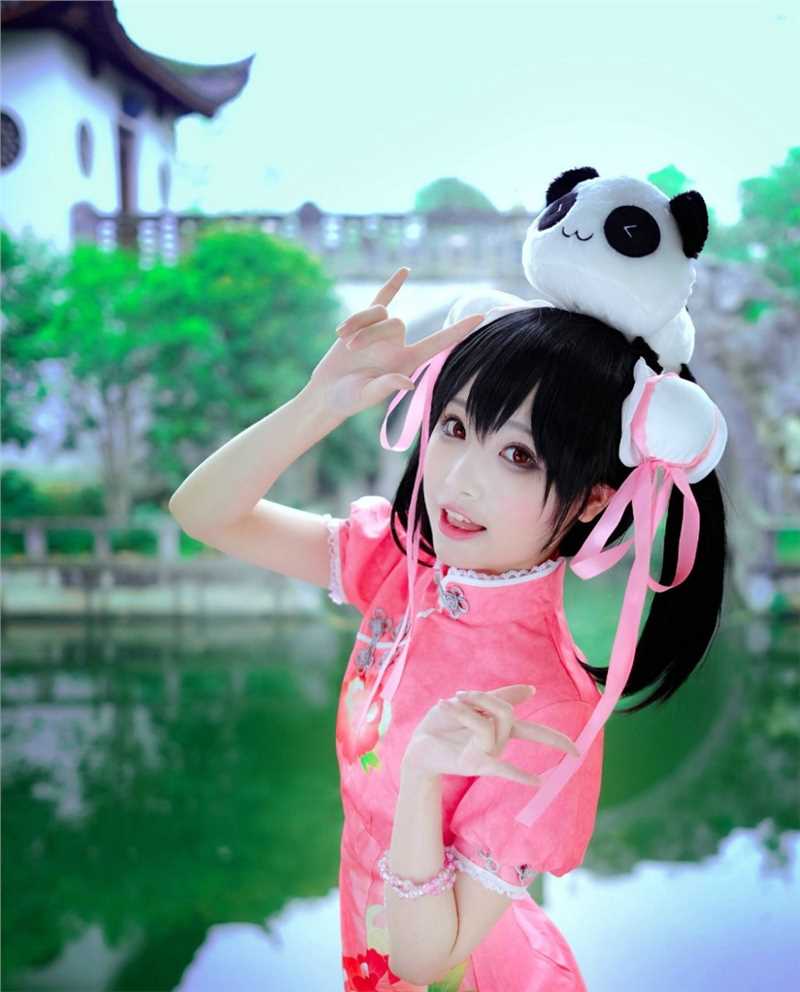 高清矢泽妮可可爱旗袍熊猫cosplay图集