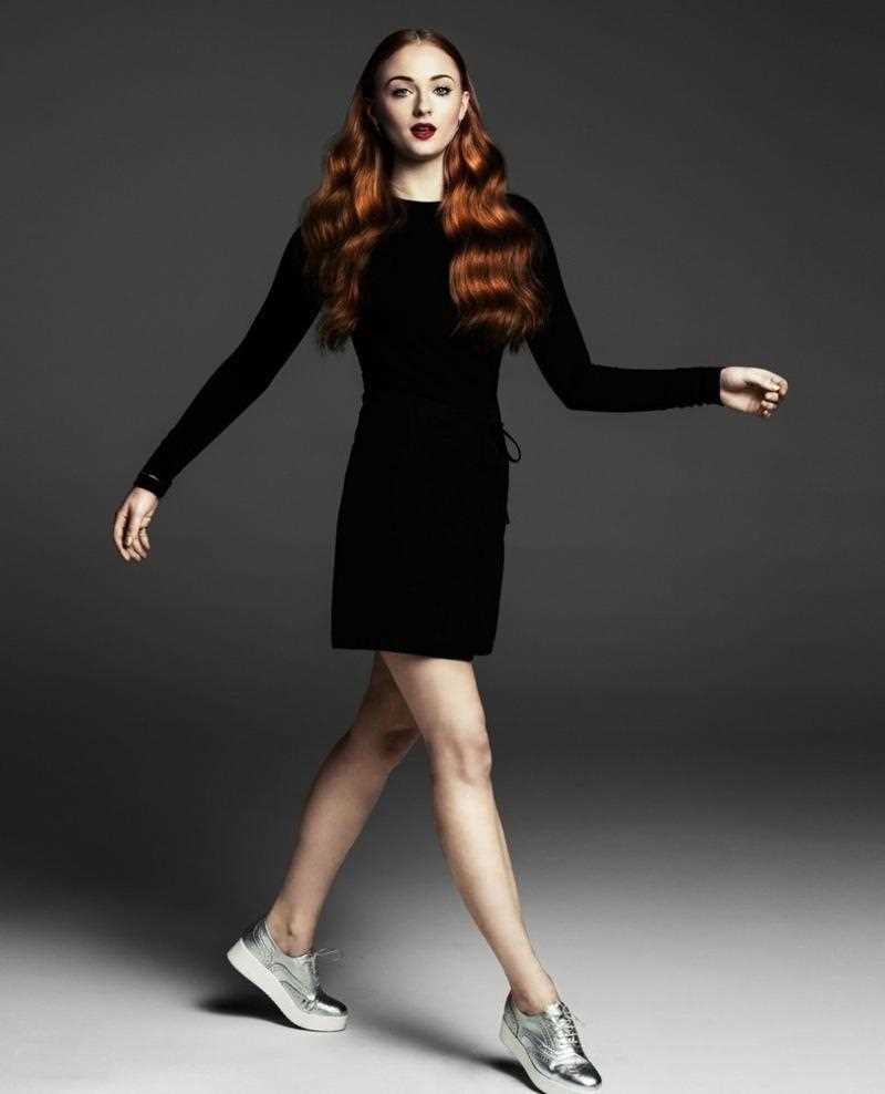 最新权力的游戏索菲特纳惊艳红唇黑袜子时尚壁纸