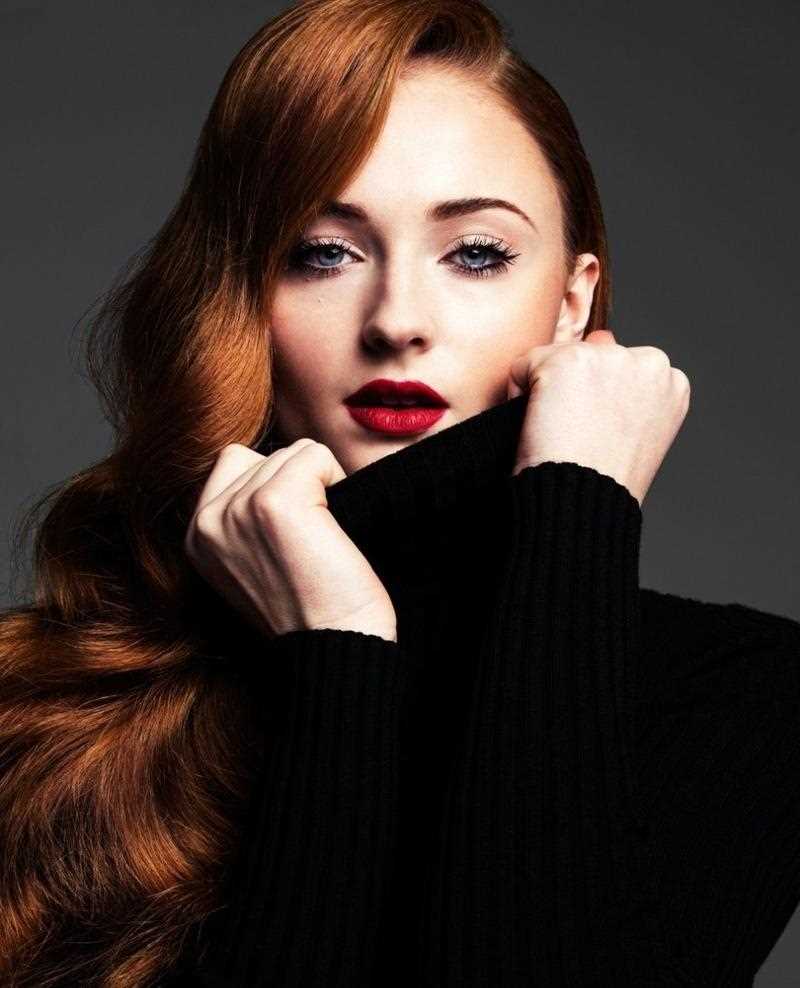 最新权力的游戏索菲特纳惊艳红唇黑袜子时尚壁纸