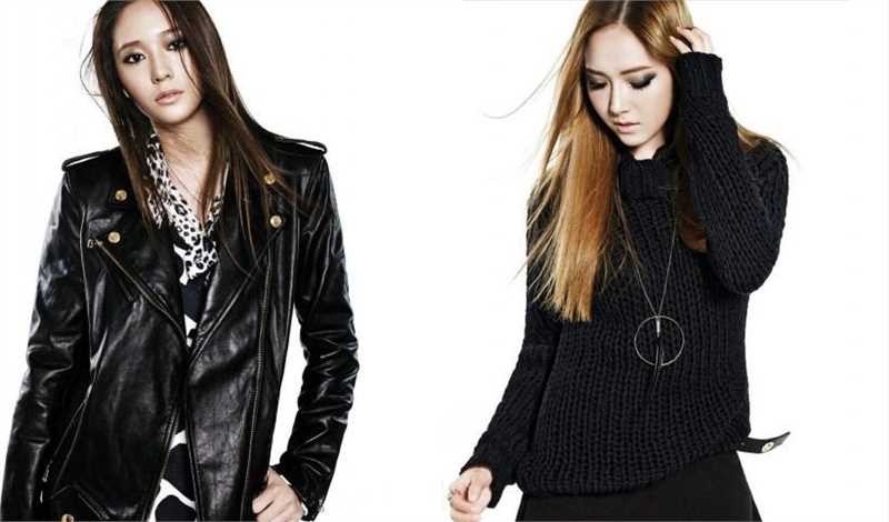 韩国甜美姐妹花郑秀妍郑秀晶时尚黑白