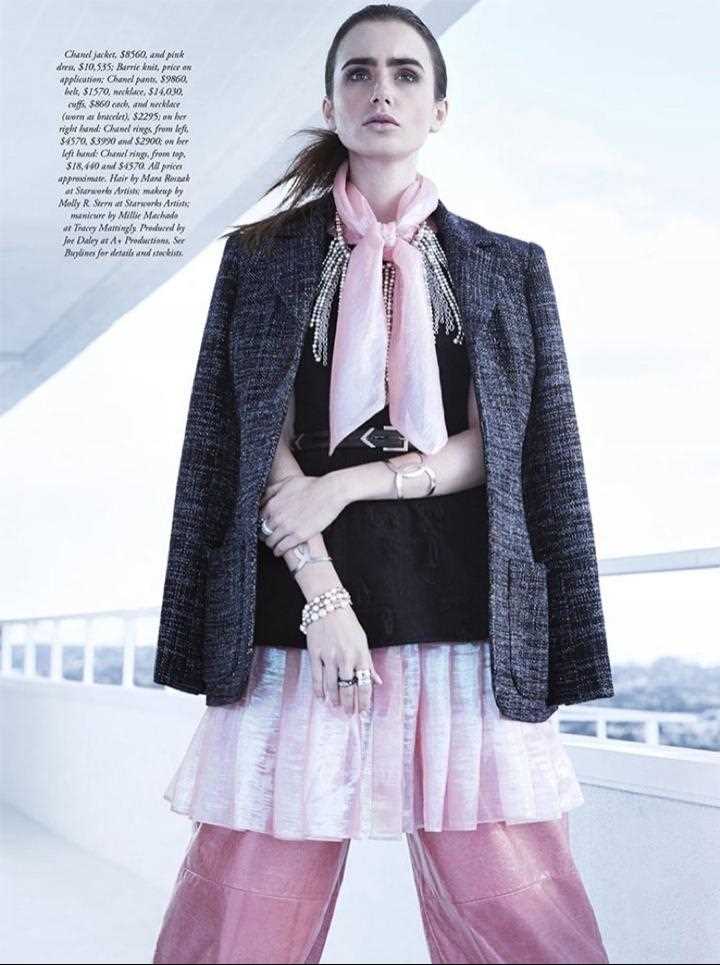 最新英国美女莉莉柯林斯高级感杂志封面时尚图片图集