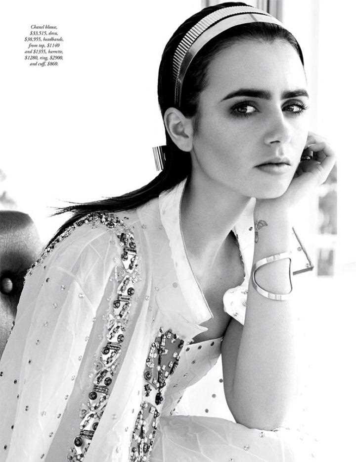 最新英国美女莉莉柯林斯高级感杂志封面时尚图片图集