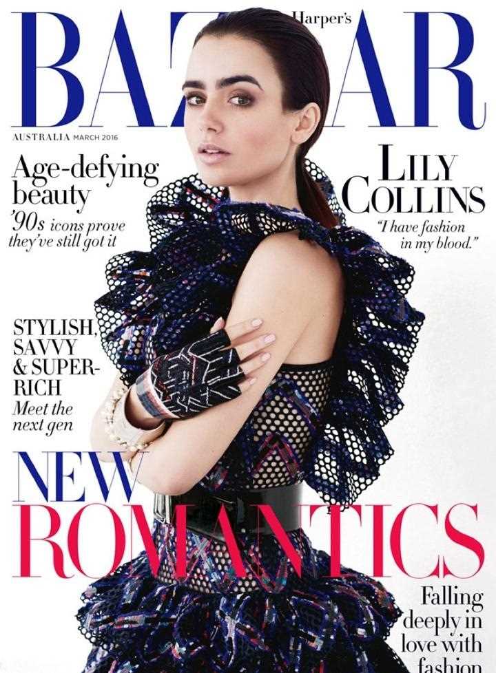 最新英国美女莉莉柯林斯高级感杂志封面时尚图片图集