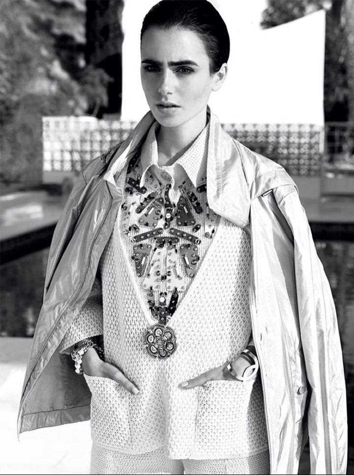 最新英国美女莉莉柯林斯高级感杂志封面时尚图片图集