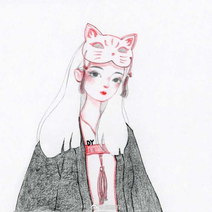 高清简约小清新手绘不同风格甜美女孩漫画图片图集