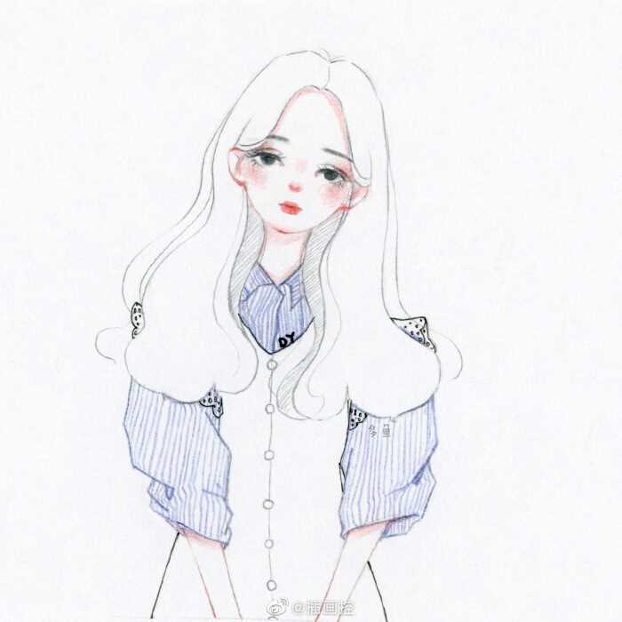 高清简约小清新手绘不同风格甜美女孩漫画图片图集