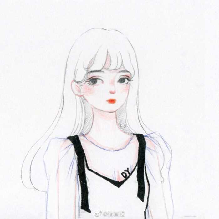 高清简约小清新手绘不同风格甜美女孩漫画图片图集