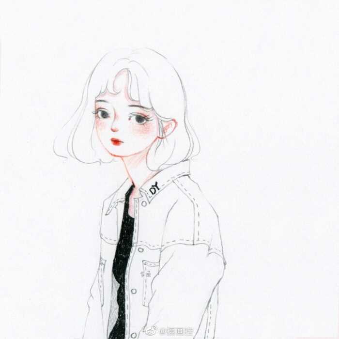 高清简约小清新手绘不同风格甜美女孩漫画图片图集