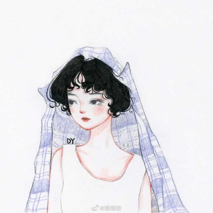 高清简约小清新手绘不同风格甜美女孩漫画图片图集