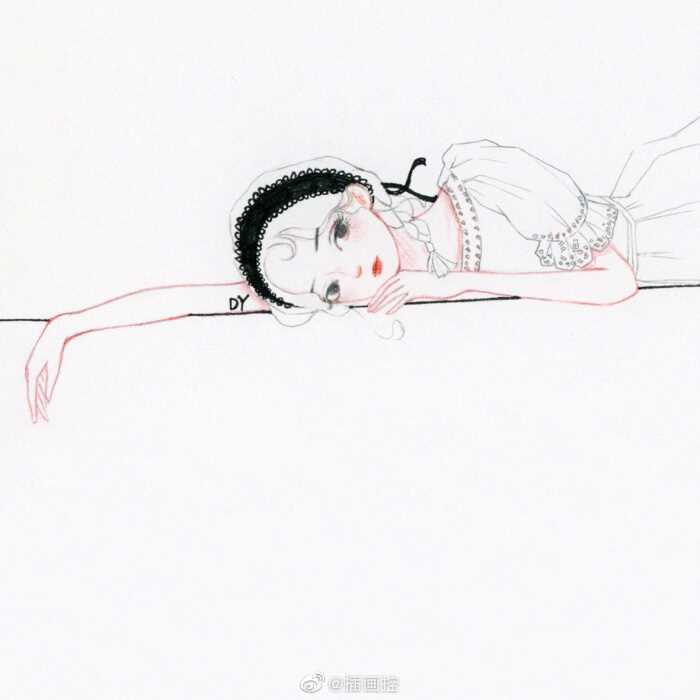 高清简约小清新手绘不同风格甜美女孩漫画图片图集