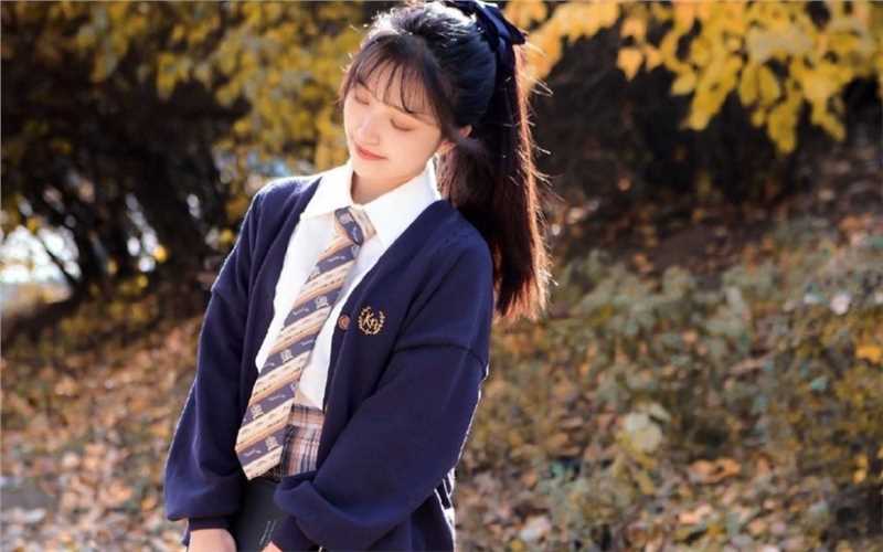 最全高马尾辫齐刘海大学校花清纯制服户外艺术照壁纸