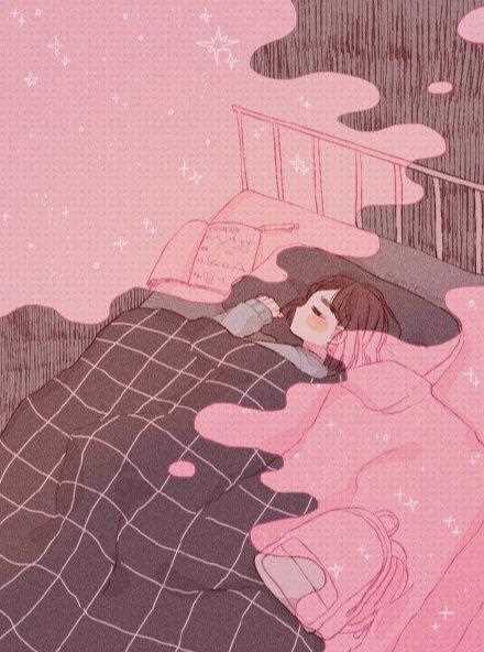 精选粉嫩的甜美女孩日常少女心插画图片图册