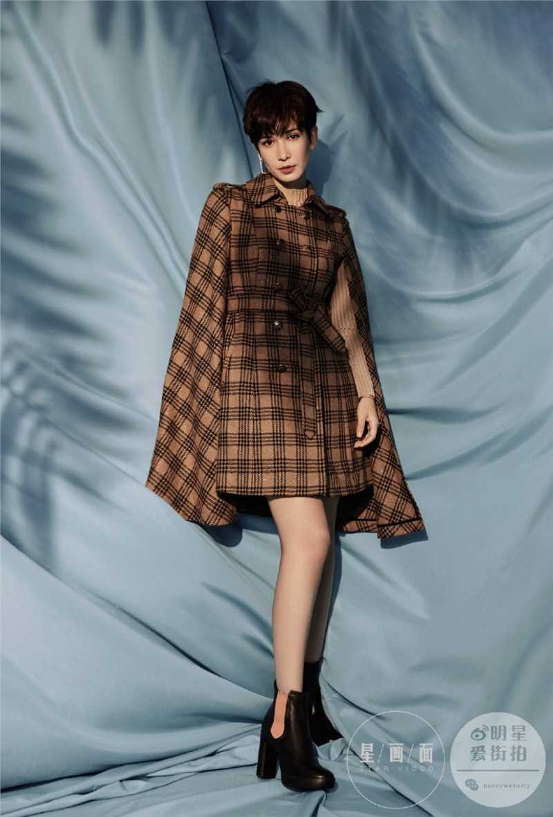 精选卢靖姗大胆时尚挑战银白短发杂志封面图片图册