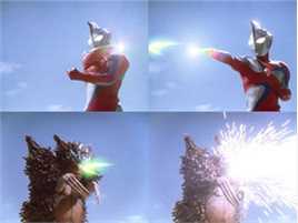 高斯·奥特曼(ウルトラマンコスモス<br>Ultraman Coos)手掌光刃前后照片